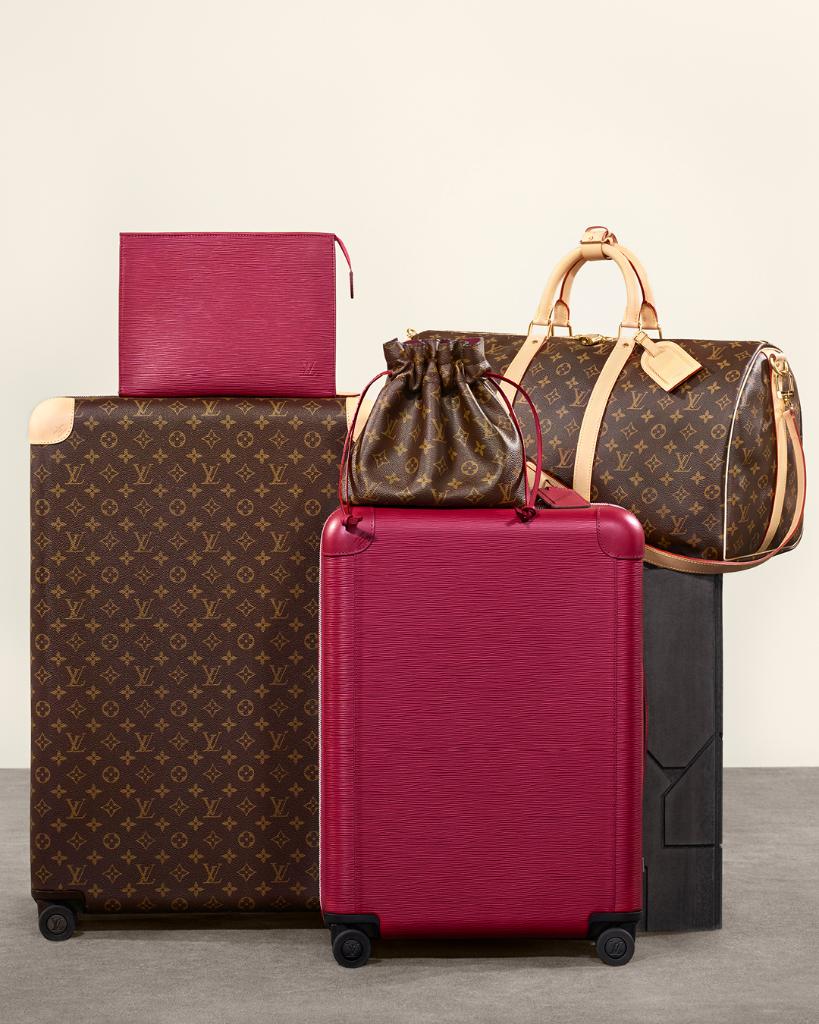 louis vuitton luggage red