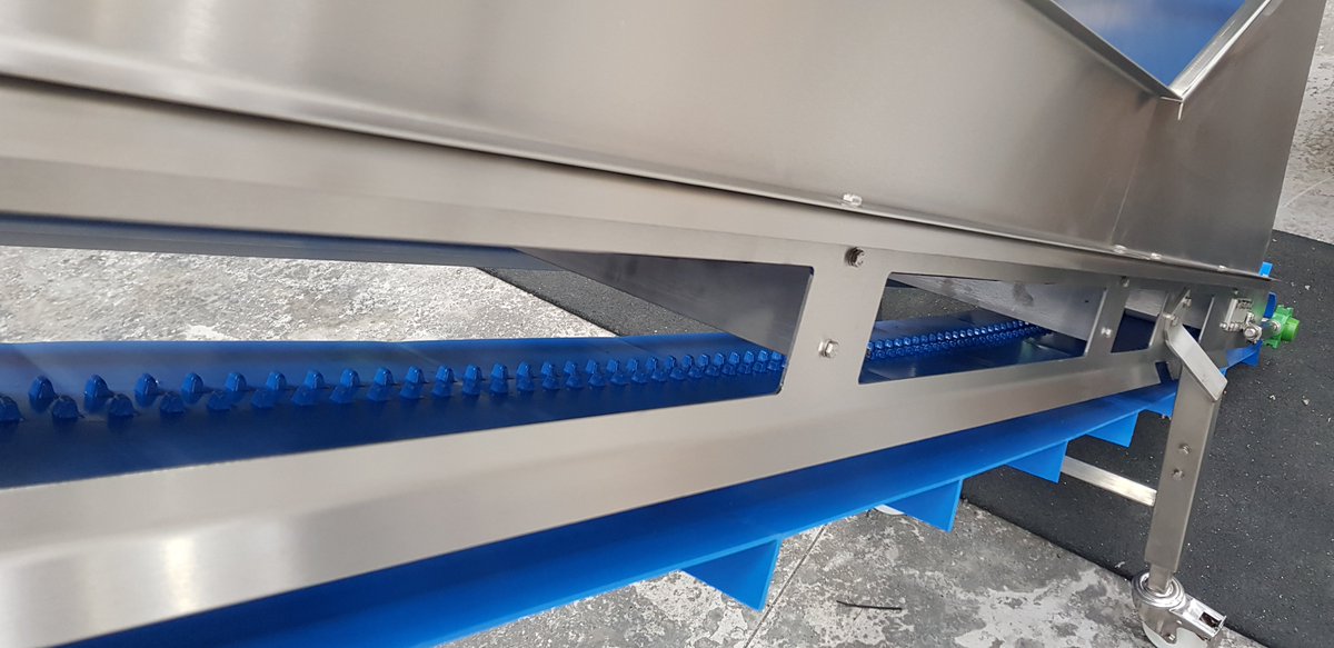 Two new COB-140SS incline #conveyors for use in the production of cheese. These stainless steel Conveyors feature adjustable side guides and a quick release belt for ease of deep clean.