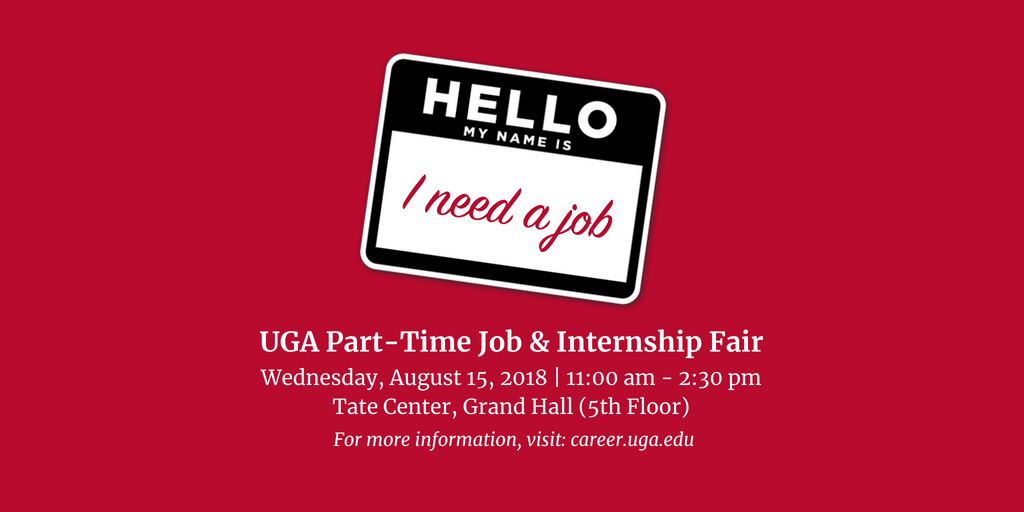 UGACareerCenter's tweet photo. Tomorrow! Are you prepared?
UGA Part-Time Job &amp; Internship Fair
🗓️ Wednesday, Aug. 15
📍 Tate Grand Hall
🕐 11 am - 2:30 pm
🔗 https://t.co/ZrsJyJTaXz https://t.co/BVmO2h2uNe