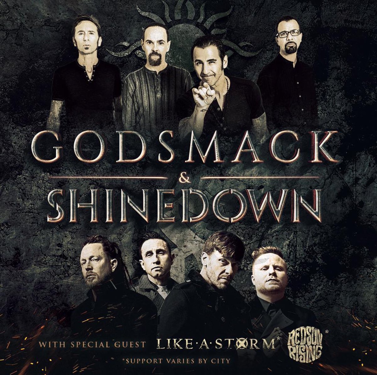 RSRmeSays's tweet image. #LittleRock @redsunrising is in full force tonight first show of the tour with @godsmack and @Shinedown get your tickets now #thread #wearethread