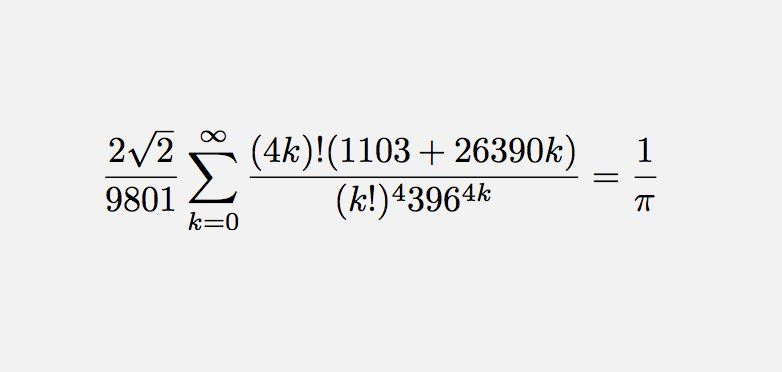 Fermat's Library on Twitter: "Ramanujan discovered this peculiar way to represent 1/π. https://t.co/nyge5IeqFM" / Twitter Fermat's Library on Twitter: "Ramanujan discovered this peculiar way to represent 1/π. https://t.co/nyge5IeqFM" / Twitter
