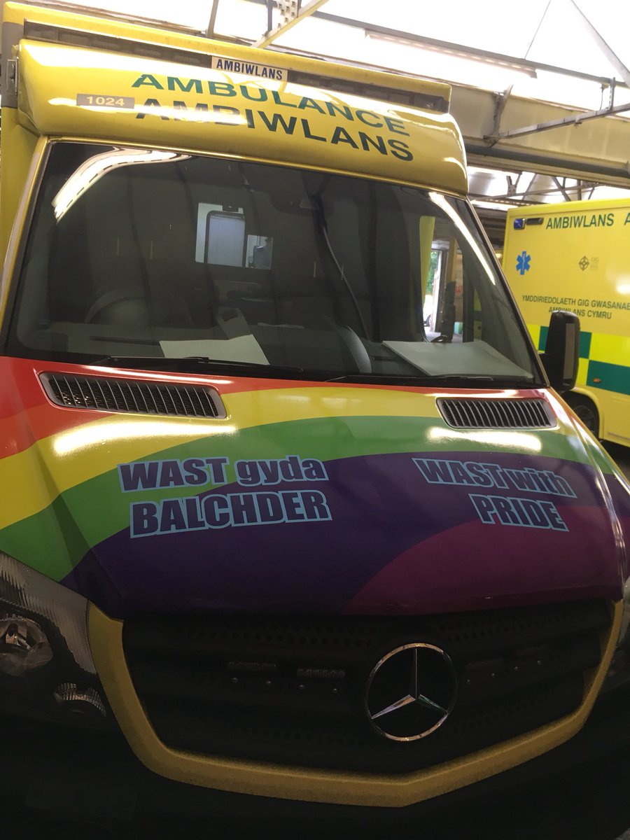 Welsh Ambulance ready for Cardiff pride 2018. Looking good. @acascw @WelshAmbulance @rob963m