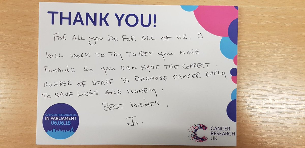 Cruk Policy On Twitter Thank You Card From Jo Williamson One Of