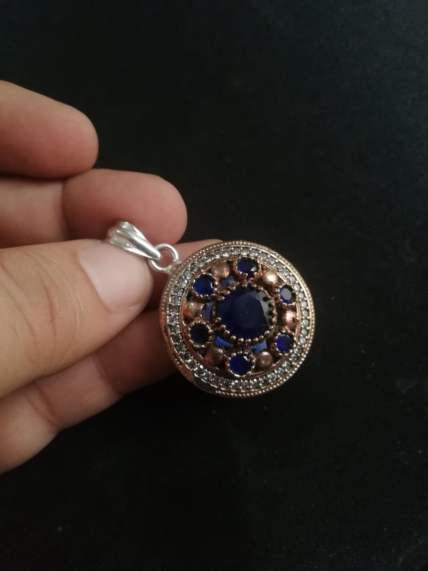 German Silver Sapphire Ring With Zircon
Buy
At
etsy.com/in-en/listing/…

#GermanSilverPendant #Sapphirependant #blueStonependant #Tribaljewelry
#UniqueStonePendant #Birthstonejewelry #Birthdaygift #Handmadependant #Bohemianpendant #Vintagependant #WeddingPendant #GiftforHer