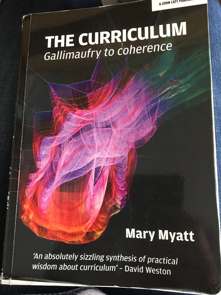 Completed reading Mary Myatt’s book. Timely- useful when undertaking review of your curriculum offer and discussing with colleagues. Easy to read and helps reflection. Now look forward to meeting Mary <a href="/MaryMyatt/">Mary Myatt</a> on Oval INSET day for further insights! @dmouldsCEO, @oval_leaders