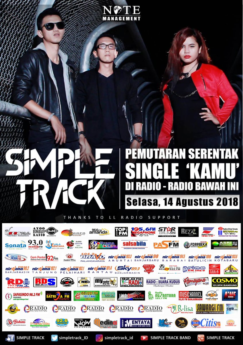 bravo1042fm's tweet photo. Pemutaran Serentak @simpletrack_ID โ KAMU #KAMUSIMPLETRACK cc. #NOTEMUSIC @hendrahardyanto https://t.co/Rj1TUxUGSx