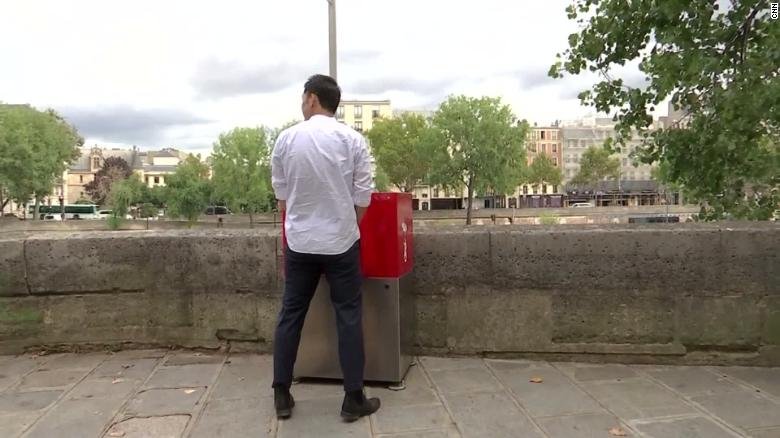 CNN's tweet image. Paris has installed new open-air urinals, and they're...not exactly subtle cnn.it/2MN6NKR