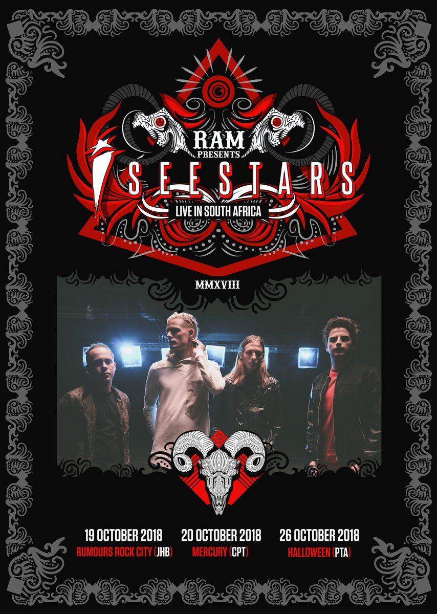 RAM (@ramfest) on Twitter photo We’re very proud to announce that <a href="/iseestarsmusic/">I SEE STARS</a> (USA) will be coming to South Africa in October 2018. This is the first project of the RAM resurrection and we are super excited for this journey with you.
bit.ly/2njLu8A We’re very proud to announce that <a href="/iseestarsmusic/">I SEE STARS</a> (USA) will be coming to South Africa in October 2018. This is the first project of the RAM resurrection and we are super excited for this journey with you.
bit.ly/2njLu8A