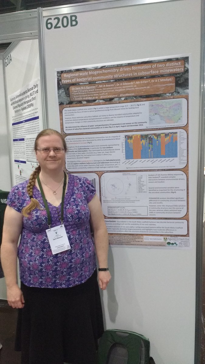 GeoCarbCymru's tweet photo. @SaraRassner is presenting her poster #620B on biogeochemical drivers forming two distinct bacterial community types in subsurface minewaters #ISME17 @NRNLCEE https://t.co/XJYTEnd7MV