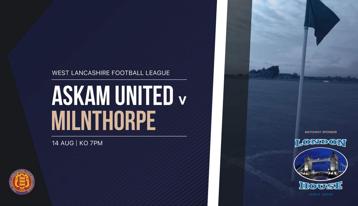 We welcome <a href="/MilnthorpeCors/">Russ Sharpe</a> to Duddon rd this evening for a 7pm kick off. The lads need your support so come down and enjoy the game! Thanks to The London House for the continued support and sponsoring today’s game! 🔵⚫️