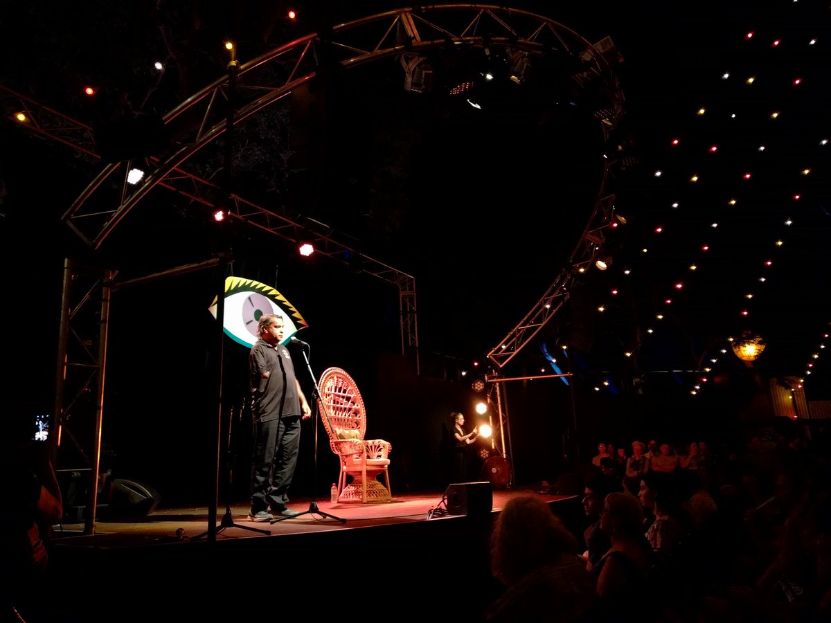 spunstories's tweet photo. We've kicked off! Larrakia man @RichardFejo is welcoming us all to his country... #darwinNT #spunstories #dfest18 https://t.co/PShciH52b0