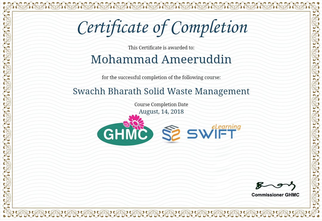ameeruddin1992's tweet image. The course has  very important knowledge about #solidwastemanagement #wastesegregation #wasteprocessing and important duties of each and every household and GHMC.every one should be aware of this #solidwastemanagement course for #cleanhyd  @GHMCOnline
@CommissionrGHMC

Thank you