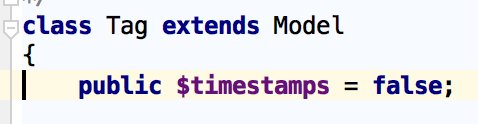 DailyLaravel's tweet image. #Laravel tip of the day: if your DB table doesn't contain timestamp fields created_at and updated_at, you can specify that Eloquent model wouldn't use them, with $timestamps = false property.