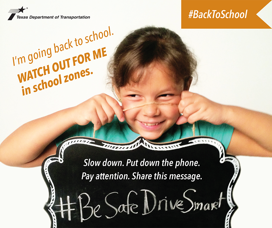 Kids are out and about. Slow down. Pay attention. #BeSafeDriveSmart #BacktoSchool
