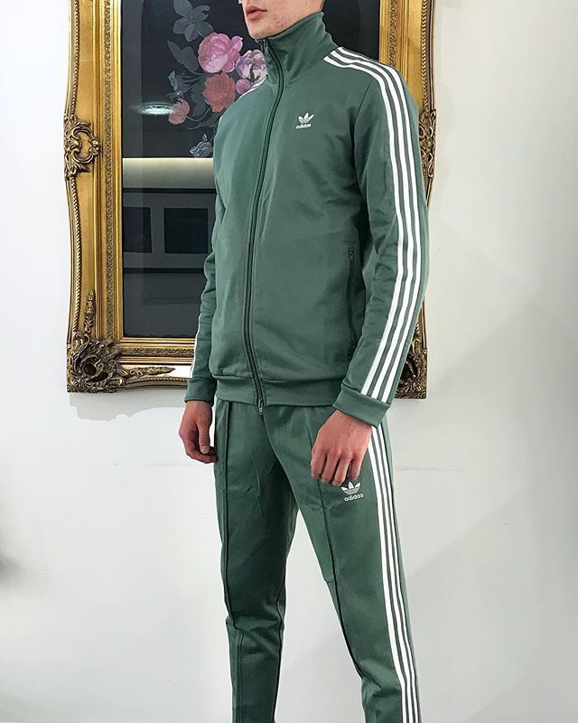 adidas beckenbauer tracksuit green