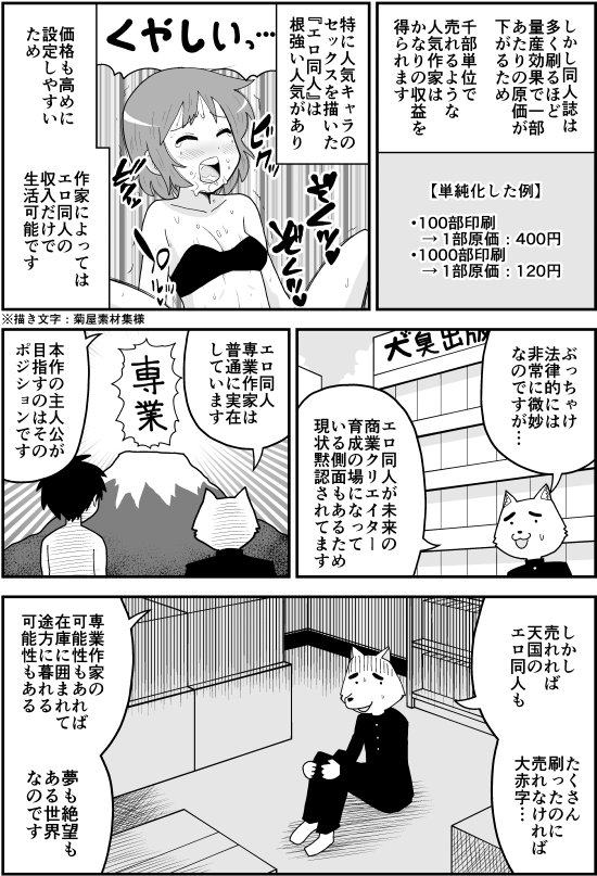 これは一般参加側のあるある漫画ですが、サークル参加側のあるある漫画もございます（もみ手）　ダメ人間が同人王を目指す物語『同人王』。全編無料です（全482ページ・完結済）  