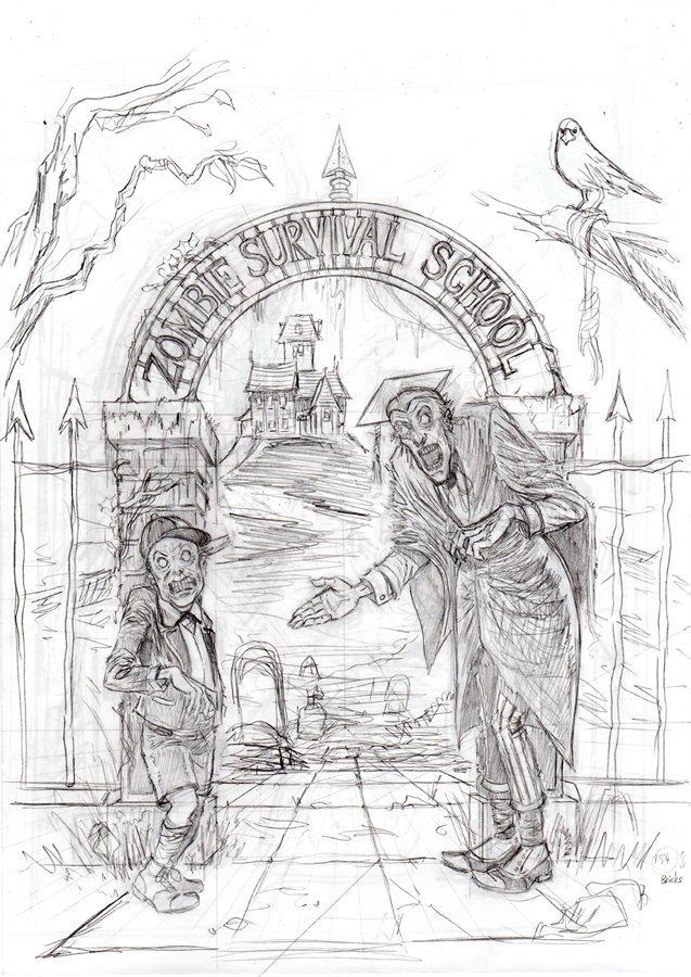 FatRobotDraws's tweet photo. My backdrop for Zombie Survival School!This'll be printed up at,like,8 feet high!#zombies #horror #zombieart #zombieillustration #horrorart #horrorillustration #livingdead #evildead #walkingdead #twd #sheffield #horrorconuk #astrodiablo #illustrator #comicbooks #mortarboard #yass https://t.co/Sejh8bkr9k