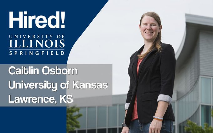 Hired! Recent #UISedu master's of public administration graduate Caitlin Osborn is now working as a Recreational Services Operations Coordinator at the University of Kansas. Congratulations! https://t.co/7lPMisKFhX