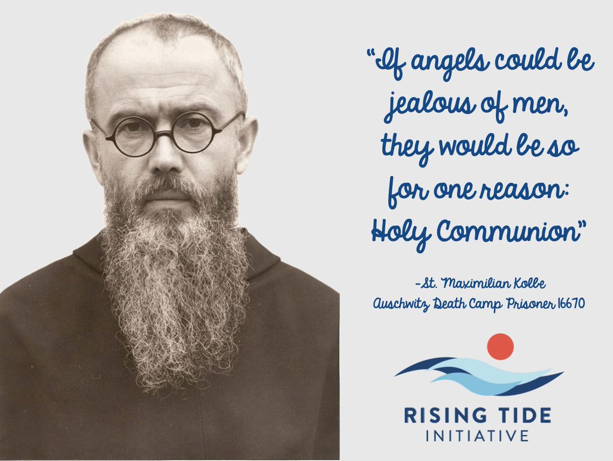 flrisingtide's tweet photo. Consecrated to Blessed Mother
Preached as global missionary
Published daily Catholic newspaper
Hid 3000 refugees in monastery
Administered sacraments at Auschwitz
Sacrificed life for fellow prisoner

Teacher. Missionary. Martyr. Saint. Hero.

St. Maximilian Kolbe, pray for us! https://t.co/XRneuNk7KP