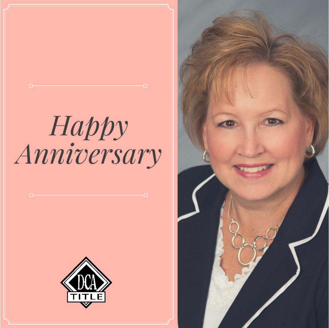 DCA_Title's tweet photo. Happy anniversary Sandy! Thank you for all that you do and for contributing to our success! #dcatitle #dcateam #happyanniversary #dcateam #closingservices #titleinsurance #longevity #uptown #minneapoliscommunity https://t.co/oy3C0d5ngd