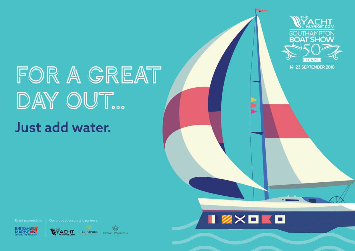 Lombard's tweet photo. ⛵️⏰ One month to go until the @SotonBoatShow! Come and say hello to Lombard's marine finance team - and bring a friend along too with our exclusive 2-for-£26 ticket offer! Use code RBS26 https://t.co/ZHrz5bwHuU #TYMSBS18 #JustAddwater https://t.co/9KPfQgCEPm