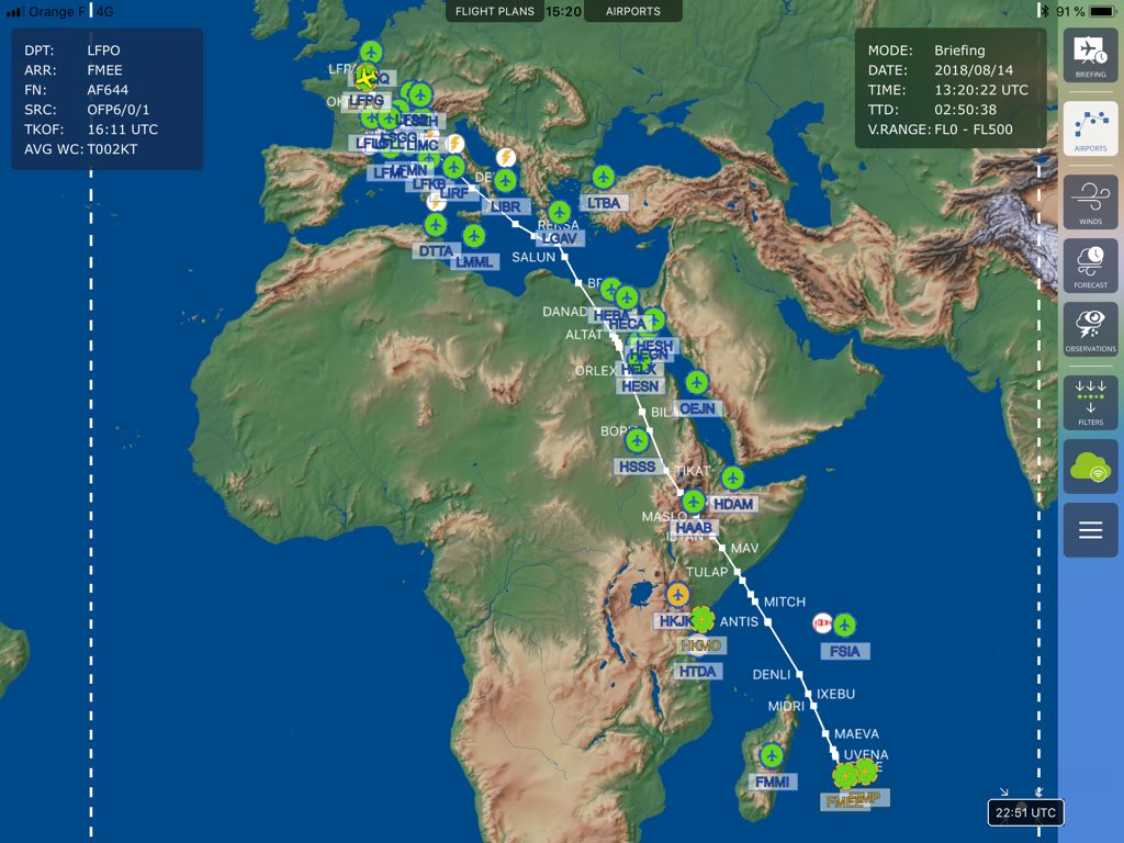 peytour13's tweet photo. Départ pour Saint Denis de la Réunion #RUN #AF644 #777 #F-GZNO - 10h34 de vol pour 5200nm - Beau vol en perspective 😉👍 https://t.co/RqdNLRfaOc