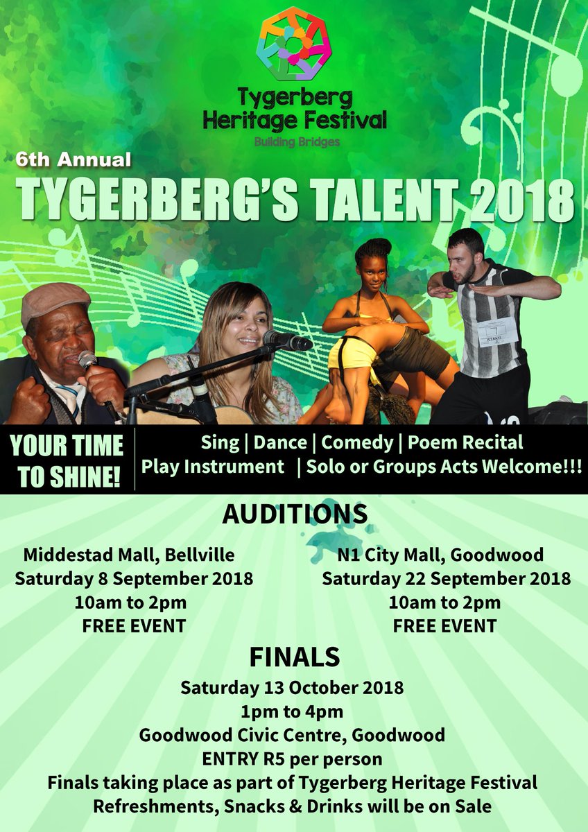 gtp_the's tweet photo. It is that time of the year again. Come audition at this years Tygerberg Heritage Festival talent competition to stand a chance to win amazing prizes.

#myGTP #THF #love #competition #talent #prizes https://t.co/XIQPc5fU0Z