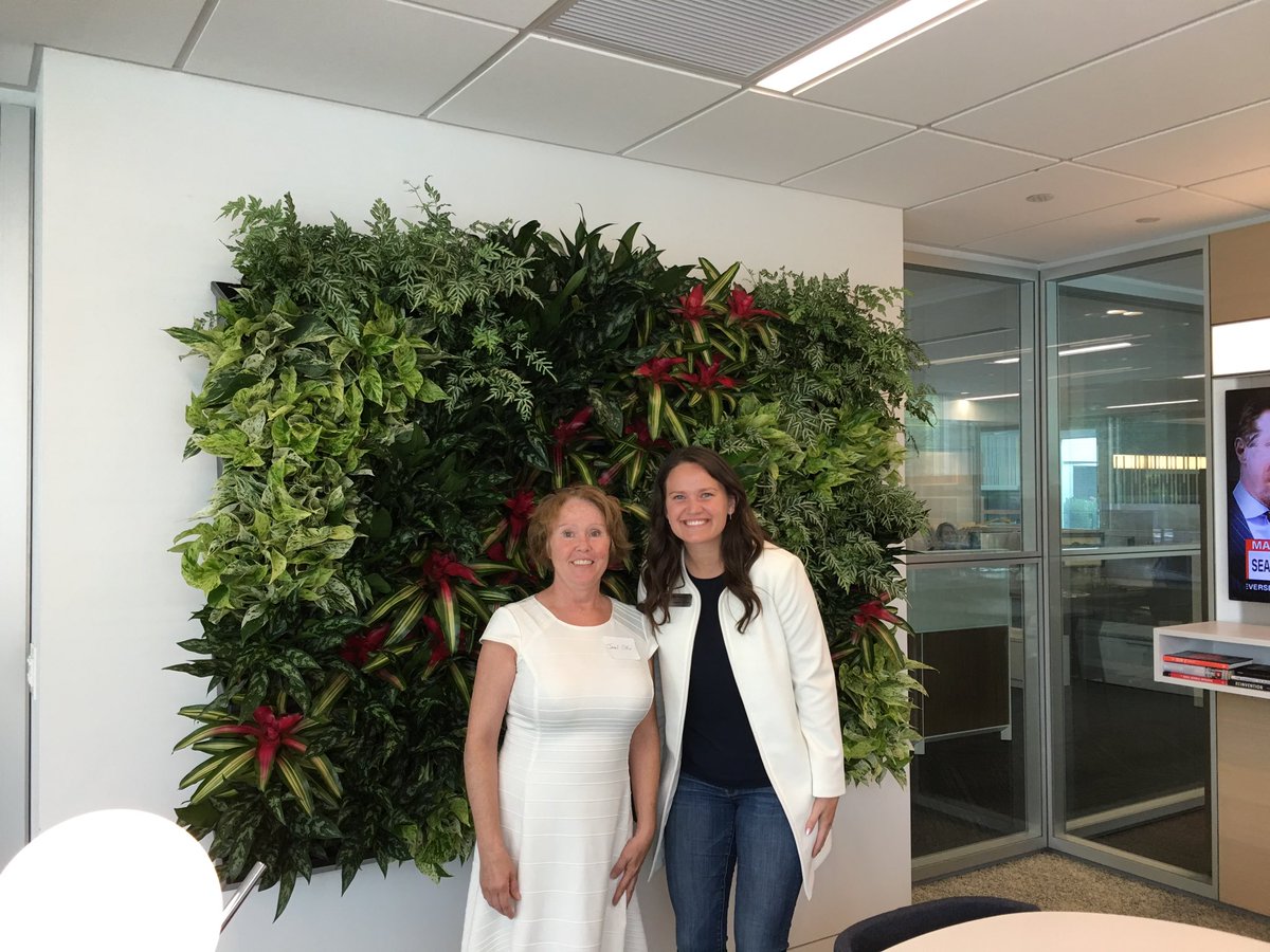 Biophelia wall in Corporate interiors with ⁦<a href="/jennifer_roehm/">Jennifer Roehm</a>⁩ and JanetOtto from MontgomeryCounty development Corp