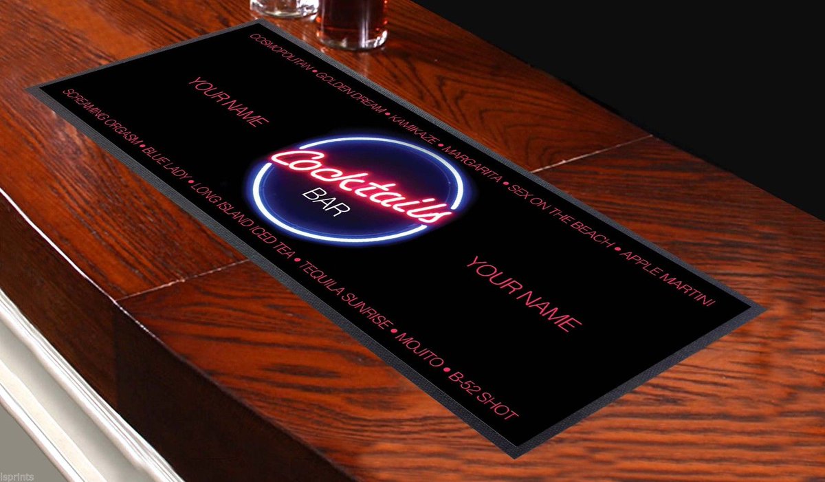 lsprints's tweet photo. Do you have a #mancave #pubshed or #bar in the house? 🍺
Give it a #personal touch with one of our custom #barrunners 👇
They are absorbent to soak up spillages and ensure slip free bar surfaces... and they look awesome! 😍
See our #designs... https://t.co/h57ElEZ9N2 https://t.co/Cj9r9XCWpY