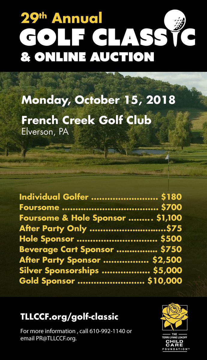 TLLCCF's tweet photo. Come and join us for a fabulous day of Golf and Good Will at the Beautiful French Creek Golf Club in Elverson.  Register now for Golf  (https://t.co/feKJRCgeXv) and get ready for Online Auction information in the coming weeks.
#GolfforGood
#BallsforBenefit
#Fore2Fund
#mulligan4$ https://t.co/RvO7qJl993