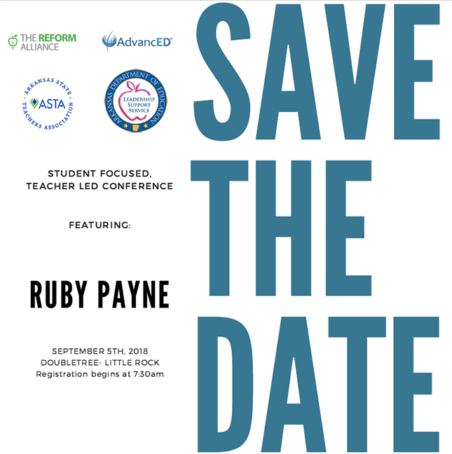 Attention all Arkansas public and private school educators: The Student-Focused, Teacher-Led Conference will be held September 5 from 7:30 a.m.-4:30 p.m. in Little Rock. To learn more or to register, please go to cvent.com/d/jgq4pn.
