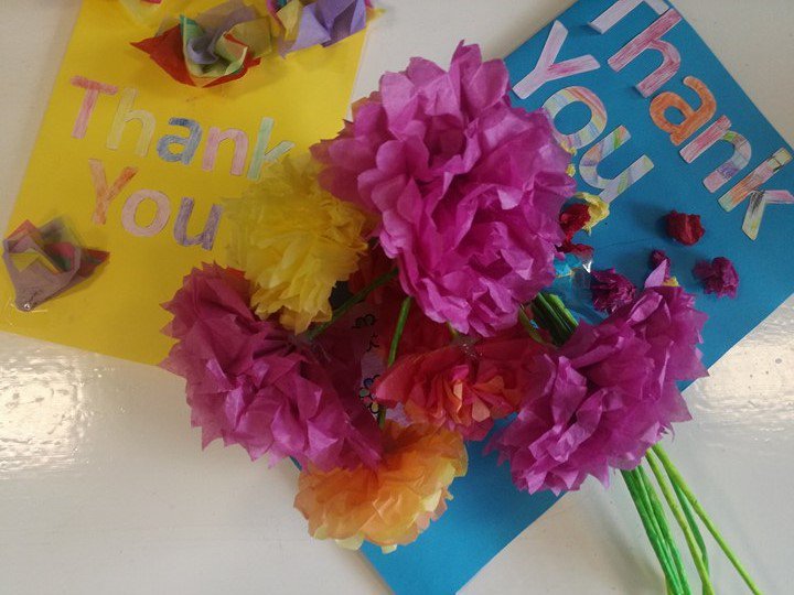 We get some lovely thank you's from our clients but this might be one of the most colourful! These beautiful cards and flowers are from the wonderful pupils at <a href="/westgatehill/">Westgate Hill</a> Primary Academy, and we love them!