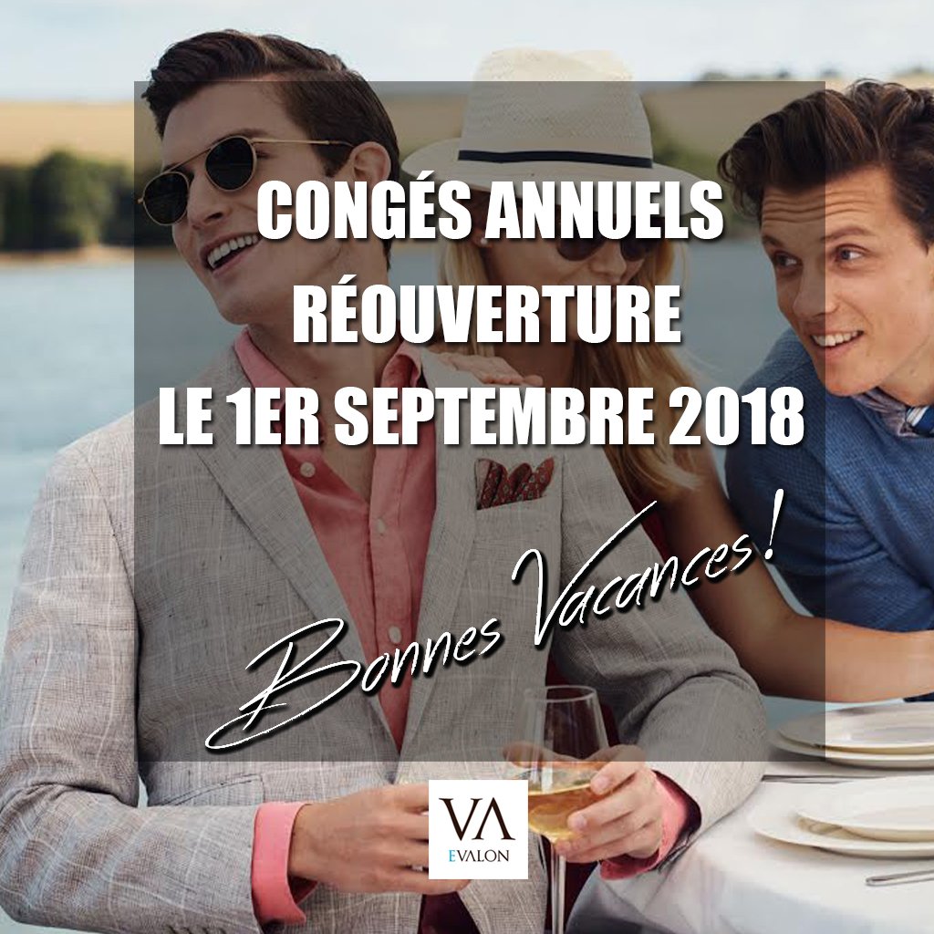 EvalonParis's tweet photo. C'est les vacances 🌴
Votre boutique Evalon Paris sera fermée jusqu'au 1er septembre 2018.
#ModeHomme #Paris 
https://t.co/mtOnrdfcr0 https://t.co/bRaPB7NHyV