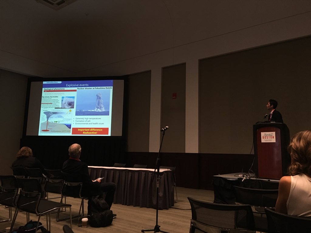 Env.Radiochem.Helsinki (@uoh_rad_chem) on Twitter photo Will Bower of <a href="/DaltonNuclear/">Dalton Nuclear Institute</a> talking about uranic hot particle alteration in soils at #goldschmidt2018. Particularly relevant after S. Utsumomiya’s (<a href="/KyushuUniv_EN/">Kyushu University</a>) excellent talk on U found in particles released from the FDNPP. <a href="/NERCscience/">Natural Environment Research Council</a> <a href="/DiamondLightSou/">Diamond Light Source</a> <a href="/Env_Rad_Net/">Env Rad Net</a> Will Bower of <a href="/DaltonNuclear/">Dalton Nuclear Institute</a> talking about uranic hot particle alteration in soils at #goldschmidt2018. Particularly relevant after S. Utsumomiya’s (<a href="/KyushuUniv_EN/">Kyushu University</a>) excellent talk on U found in particles released from the FDNPP. <a href="/NERCscience/">Natural Environment Research Council</a> <a href="/DiamondLightSou/">Diamond Light Source</a> <a href="/Env_Rad_Net/">Env Rad Net</a>