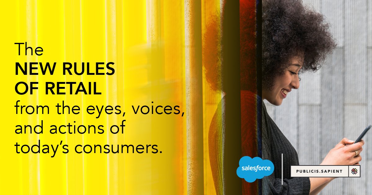 PublicisSapient's tweet photo. 500M shoppers have spoken, clicked, and tapped. Download our exclusive report in collaboration with @salesforce @commercecloud to find out what shoppers really want: https://t.co/NUPFmN6rXJ

#retail @YoungHeike @rickkenney @hildinganderson https://t.co/rw0h0UF4nX