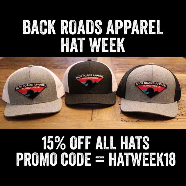 backroadapparel's tweet photo. We’re giving away a FREE HAT in honor of #HatWeek! All you have to do is retweet! We will pick the winner at the end of Hat Week. 

Save 15% on every hat in the store by using promo code HatWeek18 during checkout at https://t.co/nUriiIiRci! 

#backroadsapparel https://t.co/ro7MjOGQWR
