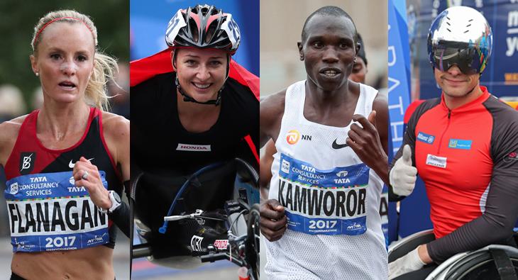 TCS New York City Marathon (@nycmarathon) on Twitter photo The champs are back! 2017 #TCSNYCMarathon champs <a href="/ShalaneFlanagan/">Shalane Flanagan</a>, <a href="/manuelaschaer/">Manuela Schär</a>, <a href="/GKamworor/">Geoffrey Kamworor</a>, and <a href="/MarcelHug/">Marcel Hug</a> will return for the 2018 TCS New York City Marathon. Read more: bit.ly/2P7nkKY The champs are back! 2017 #TCSNYCMarathon champs <a href="/ShalaneFlanagan/">Shalane Flanagan</a>, <a href="/manuelaschaer/">Manuela Schär</a>, <a href="/GKamworor/">Geoffrey Kamworor</a>, and <a href="/MarcelHug/">Marcel Hug</a> will return for the 2018 TCS New York City Marathon. Read more: bit.ly/2P7nkKY