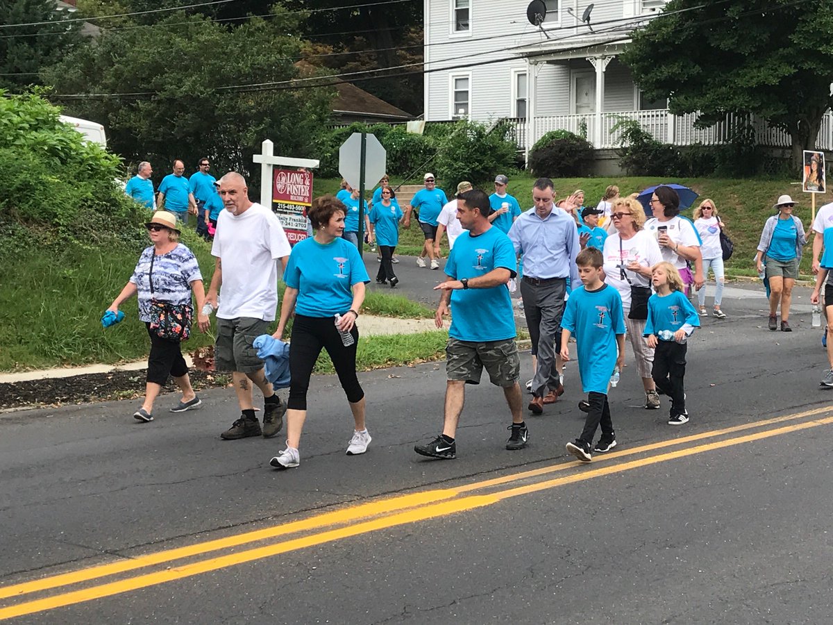 quinn4senate's tweet photo. With 757 overdoses reported in Bucks within the last 12 mos, communities are uniting to support friends, loved ones and families in their battle to overcome addiction. Saturday, I joined Morrisville United members in a march thru the borough ending w/ a rally @ Williamson Park https://t.co/lkyDcsyJbx