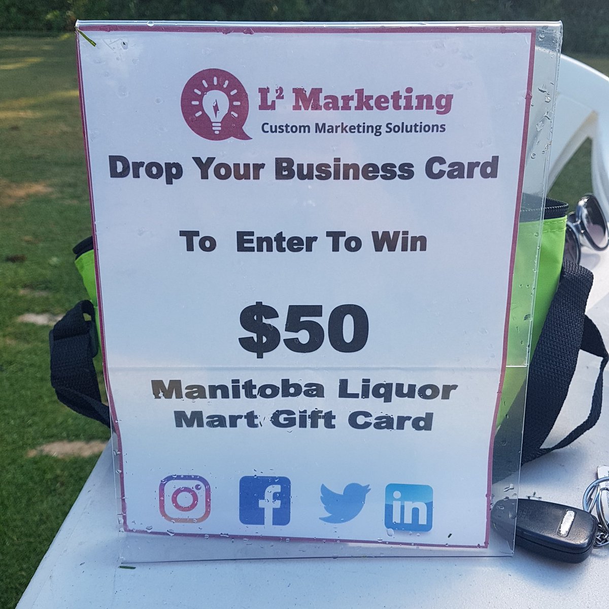 Marketing_L2's tweet photo. At the @CSAM_Manitoba Annual Golf Classic today. When you make it to Lucky hole 13 be sure to drop off your business card for your chance to win a $50 gift card to @LiquorMarts
#CSAMClassic2018 #holesponsor #Lucky13 #constructionsafety #L2Marketing https://t.co/RDbkPnD8y6