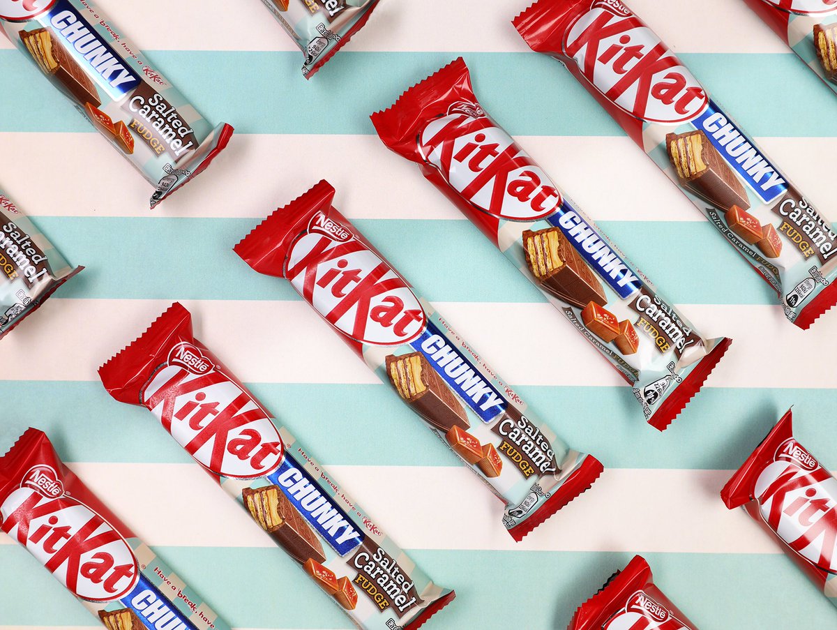Sweet (and salty) news: <a href="/KITKAT/">KITKAT</a> chunky has a NEW flavour! bddy.me/2w7ELCF Salted Caramel Fudge joins the family #SaltedCaramel