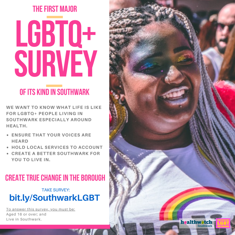 SwarKLGBTNET's tweet photo. Last month, we partnered with @HWSouthwark to create the first major #LGBTQ+ survey of its kind in #Southwark! We want to ensure that your voices are heard by #LocalServices to create a better Southwark for you to live in. See more: https://t.co/eSaWPiCt5H https://t.co/6WWqMCQy7E