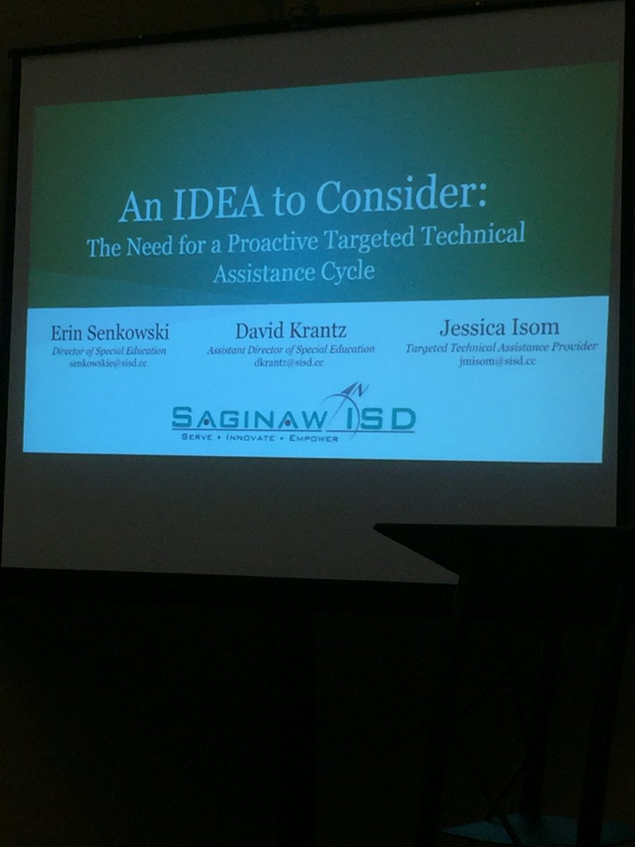 SenkowskiErin's tweet photo. SISD Special Education Leadership presenting at MASSE Summer Institute. Proud to support our LEAs with the SISD Technical Assistance Process. #maaselearns #saginawisd #sisdchat https://t.co/XwmEC2byi5