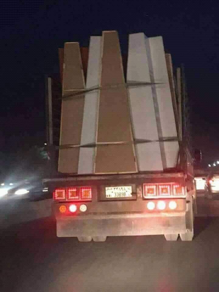 Metmaeen's tweet photo. Coffins to died bodies, from Kabul to Ghazni. in presence of US/NATO, This is the security situation in Afghanistan. https://t.co/BQjlWtEt9x