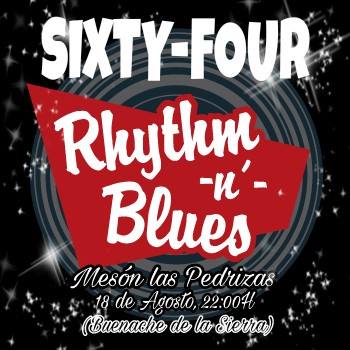 ¡Agosto viene cargadito de otro concierto! 💃🕺'Sixty-Four' tocarán en nuestra terracita🎼🎼🎼🎼. Ven a disfrutar del mejor blues🎷🎷 en Buenache de la Sierra. Te esperamos el sábado a las 22:00 horas. ¡Entrada gratuita!