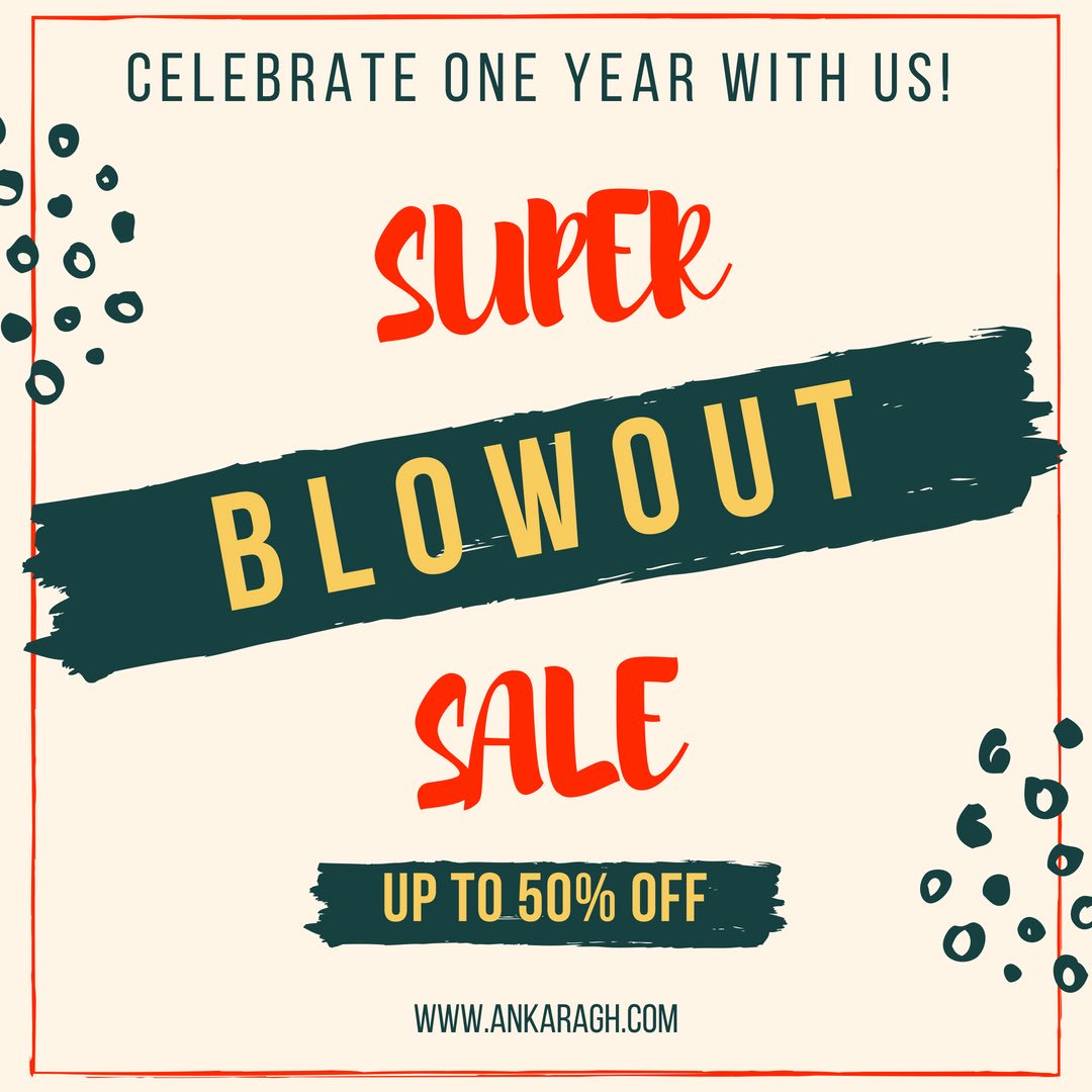 AnkaraGH's tweet photo. It’s our anniversary 🎉! Celebrate one year with us! Enjoy up to 50% off site wide for the rest of the week💸💸 https://t.co/bFZSr9MmfK