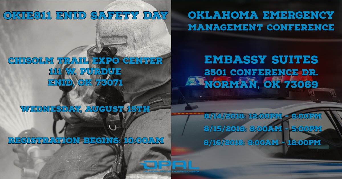OPAL_Liaison's tweet photo. Come check out OPAL at this week's events! For more information please visit: https://t.co/PuvBIGQwcc! #OPAL #DigSafe #DamagePrevention #Call811 #SafeDigging https://t.co/I5lR8U9Wzb