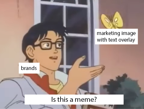 OverthinkGroup's tweet photo. On Facebook, images are still the best-performing posts for pages. Many of the page posts we see getting shared tend to be memes.

Marketers have picked up on this trend … in concept. But not always in execution.

#contentmarketing #socialmediamarketing https://t.co/05CG2Rr950