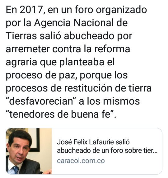 EspanaTovio's tweet image. ¿Será qué José Félix Lafaurie, con este prontuario de vieja data será un buen Contralor General de la Nación?