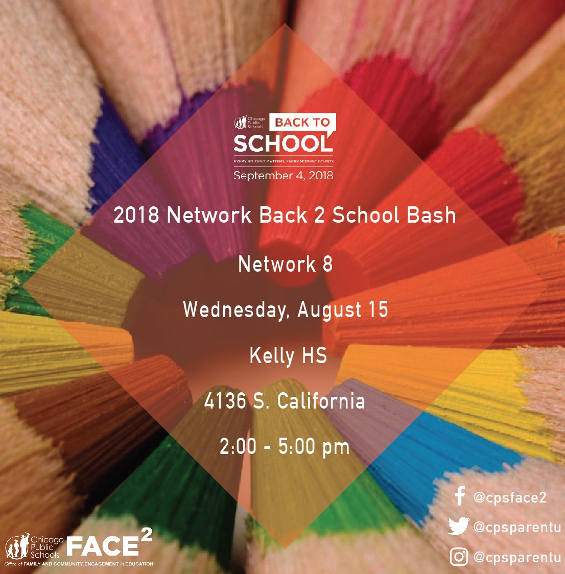 cps__face's tweet photo. Please join us for our Network 8 Back to School Bash on Wednesday, August 15. #cpsface2 https://t.co/nFNPoqAZDk