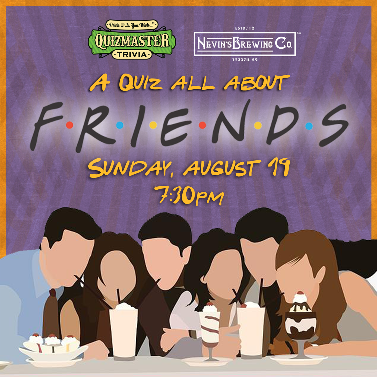 NevinsBrewing's tweet photo. Friends Trivia for the first time  @NevinsBrewing  this Sunday night!!!  Get your friends together for some great food, outstanding beer and fantastic Sunday all around. https://t.co/BNcemAbeSM